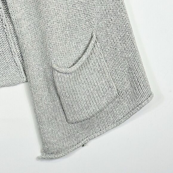 Holistia Grey Chunky Knit Open Front Cardigan Vest Sweater Women's Medium Large - Picture 4 of 8